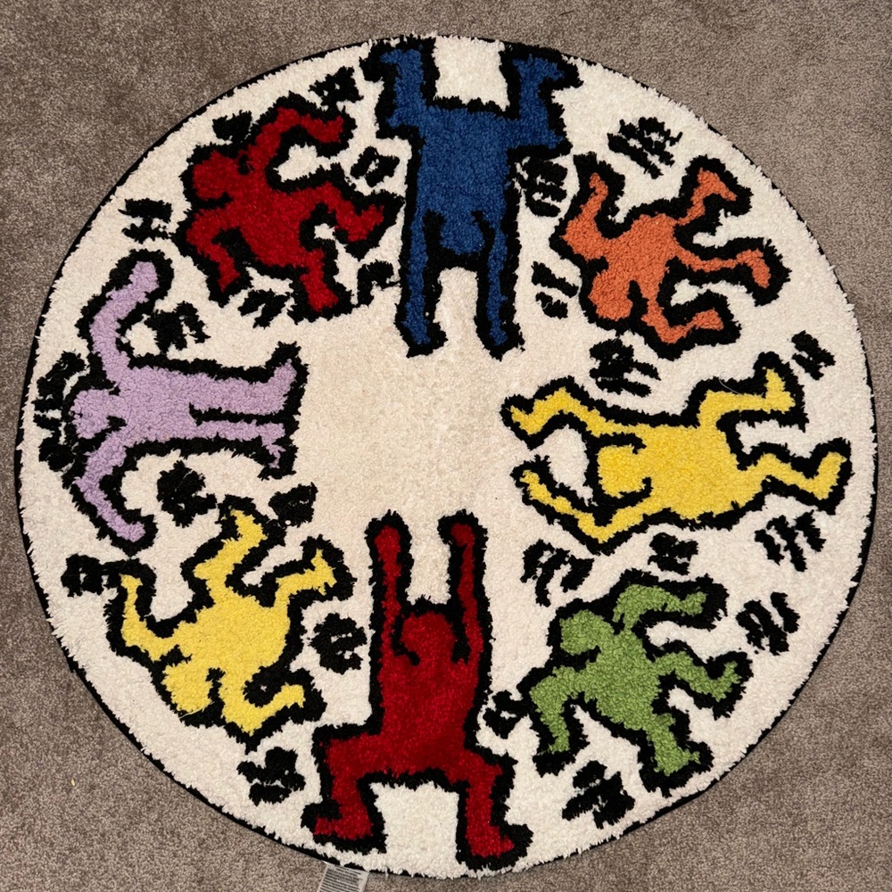 Keith Haring Colorful Circle Rug